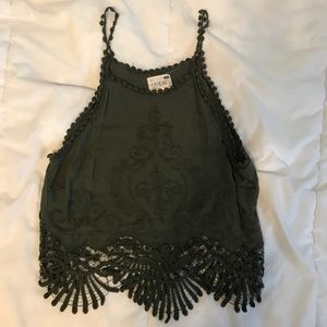 green pac sun crochet tank